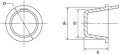 Verschlusskappen mit Flansch LDPE natur metrisch D (mm)= 40.4 d1 (mm)= 32.6 h (mm)= 17.5 fr Gewinde  M33